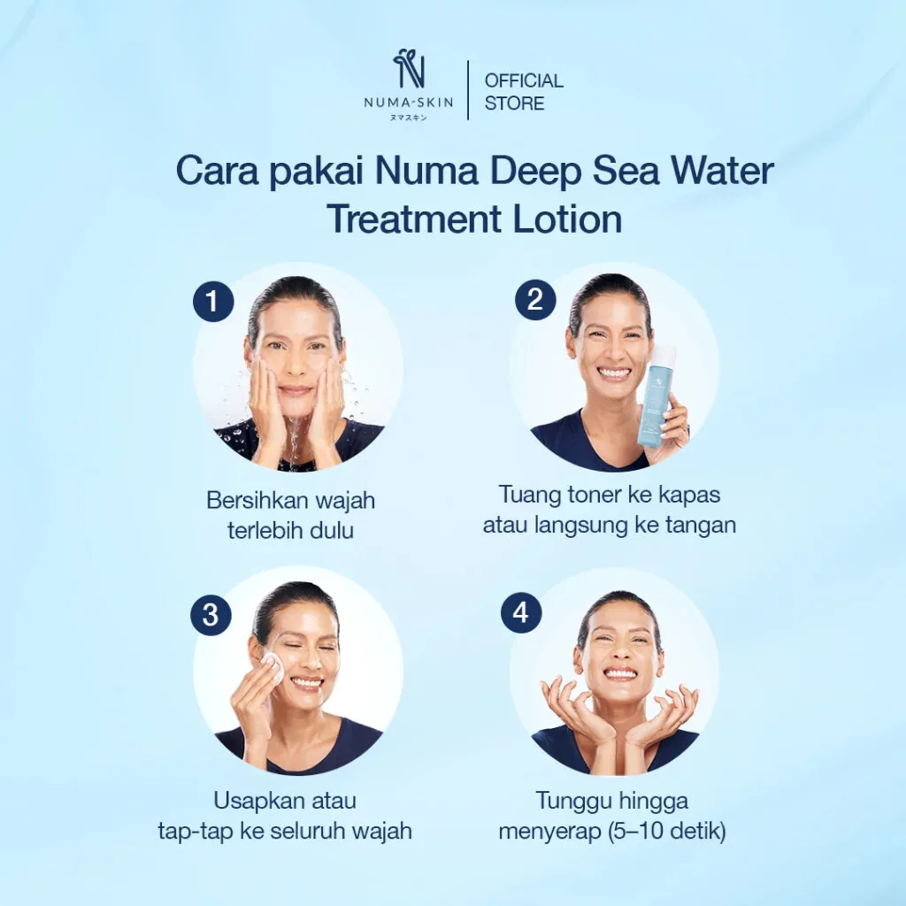 Cara pakai Numa Deep Sea Water Treatment Lotion dalam 4 langkah