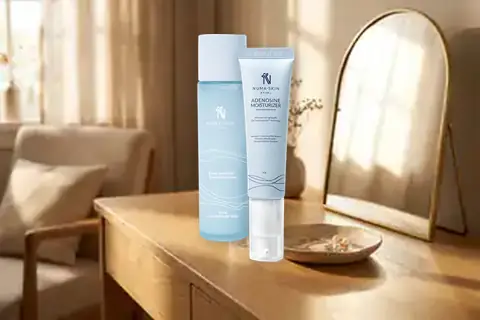 Kemasan Paket Adenosine dan Toner 150ml di meja rias pelanggan