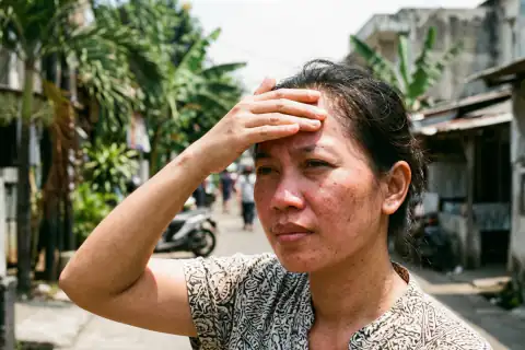 Kulit wajah terpapar terik matahari siang sehingga flek hitam kembali menggelap