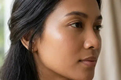 Close-up pipi tenang bebas kemerahan dan bruntusan