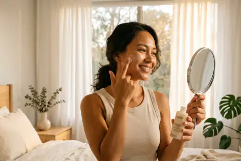 Langkah 2 aplikasikan 2 ruas jari Oxydew Sunscreen SPF 50+ di pagi hari
